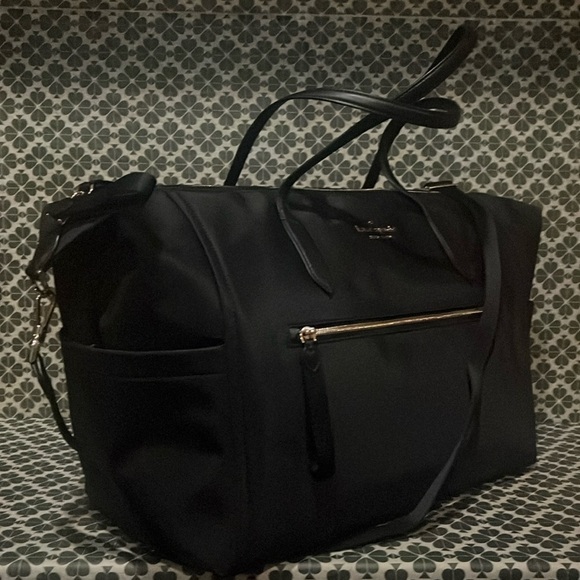 ♠️kate spade Chelsea Large Nylon Weekender Duffle Bag, Black NWT - Picture 6 of 16